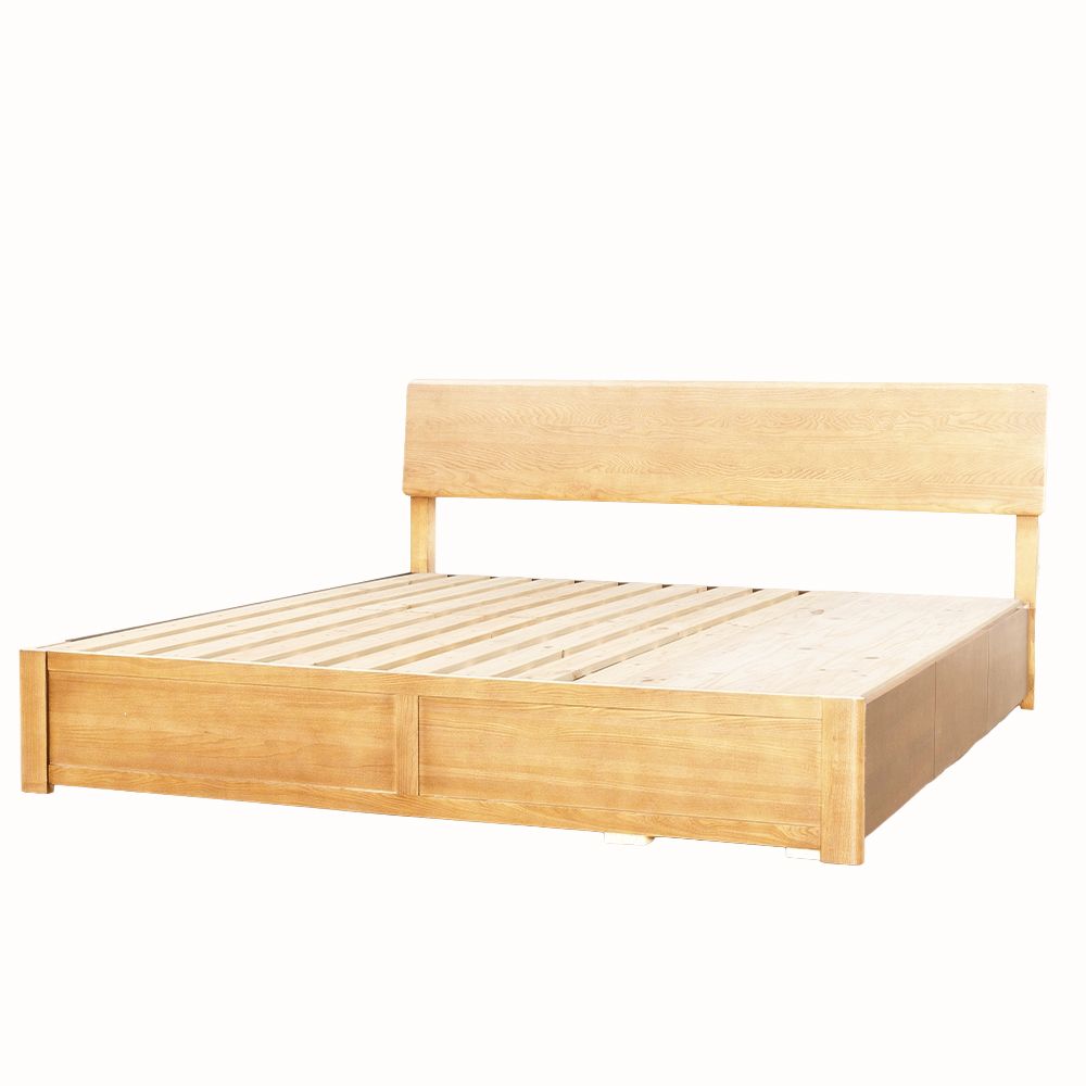 ◎雙人加大床座 床架 VIK PD NA色 白蠟木實木 抽屜款 NITORI宜得利家居