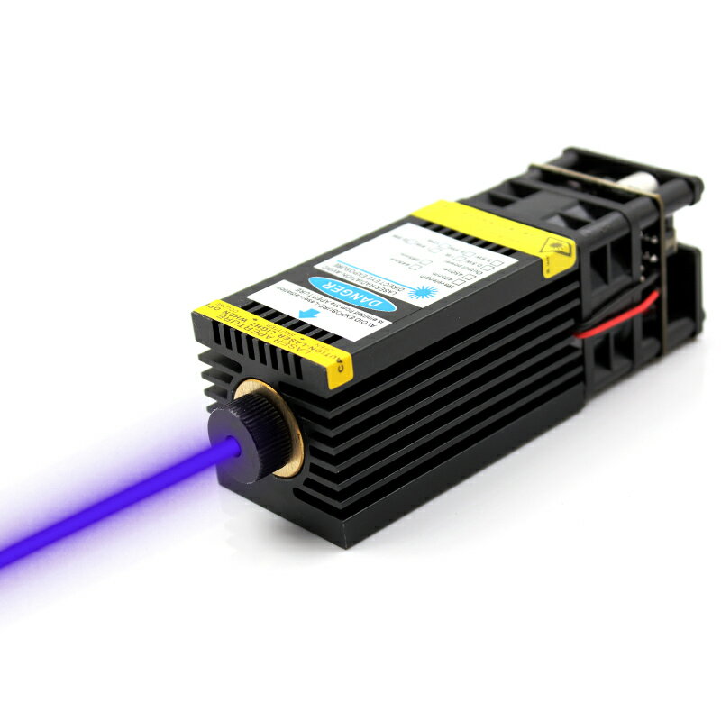 oxlasers 450nm 5W藍光激光模組DIY雕刻機用激光頭5000mW可調焦大功率激光器12V帶PWM 0