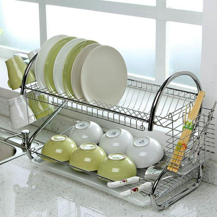 碗筷架 廚房置物架落地多層儲物瀝水碗碟架雙層放碗餐具收納神器碗架用品