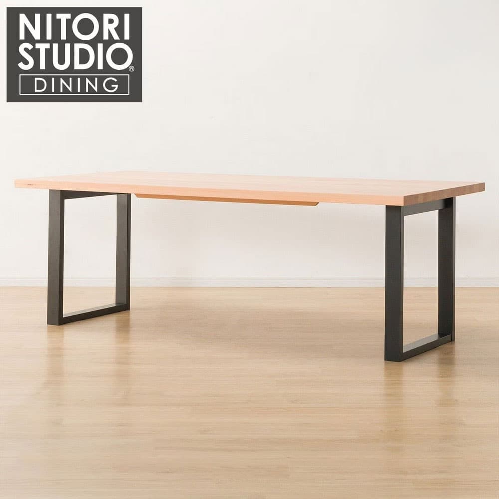 ◎實木餐桌 N COLLECTION T-06U 200 NA/BK 櫸木 NITORI宜得利家居