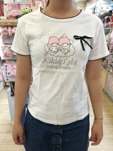 【震撼精品百貨】Little Twin Stars KiKi&LaLa 雙子星小天使 Sanrio短袖上衣-白#68843 震撼日式精品百貨