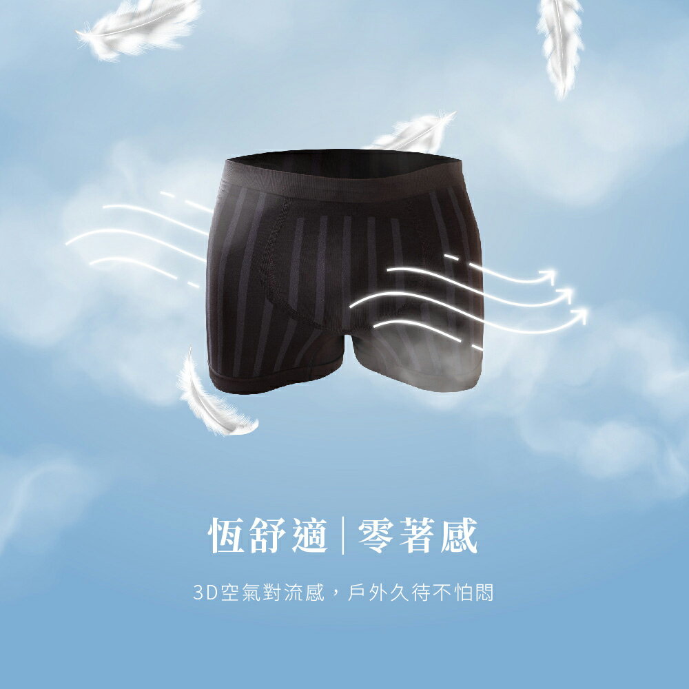 【巧奇】零著感無縫呼吸男生平口褲3件組 台灣製造  速乾內褲 （直送日本） 1