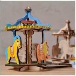 【UGEARS 著色旋轉遊樂園】木製模型適合五歲以上孩童組裝
