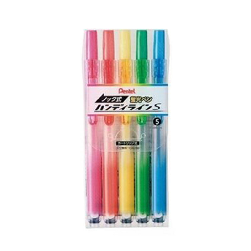 【Pentel飛龍】SXNS15-5 自動螢光筆套組   1.0~4.5mm  5色裝/組