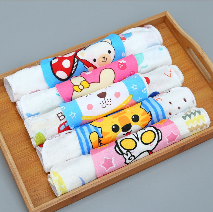 10條裝四層純棉紗布墊背寶寶隔汗巾寶寶兒童嬰通吸汗巾