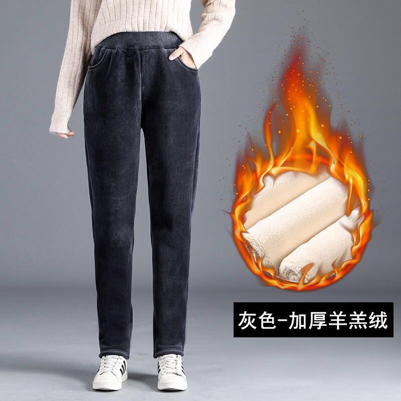 冬季羊羔絨加厚燈芯絨褲子女棉褲韓版寬松百搭外穿保暖加絨休閑褲 2