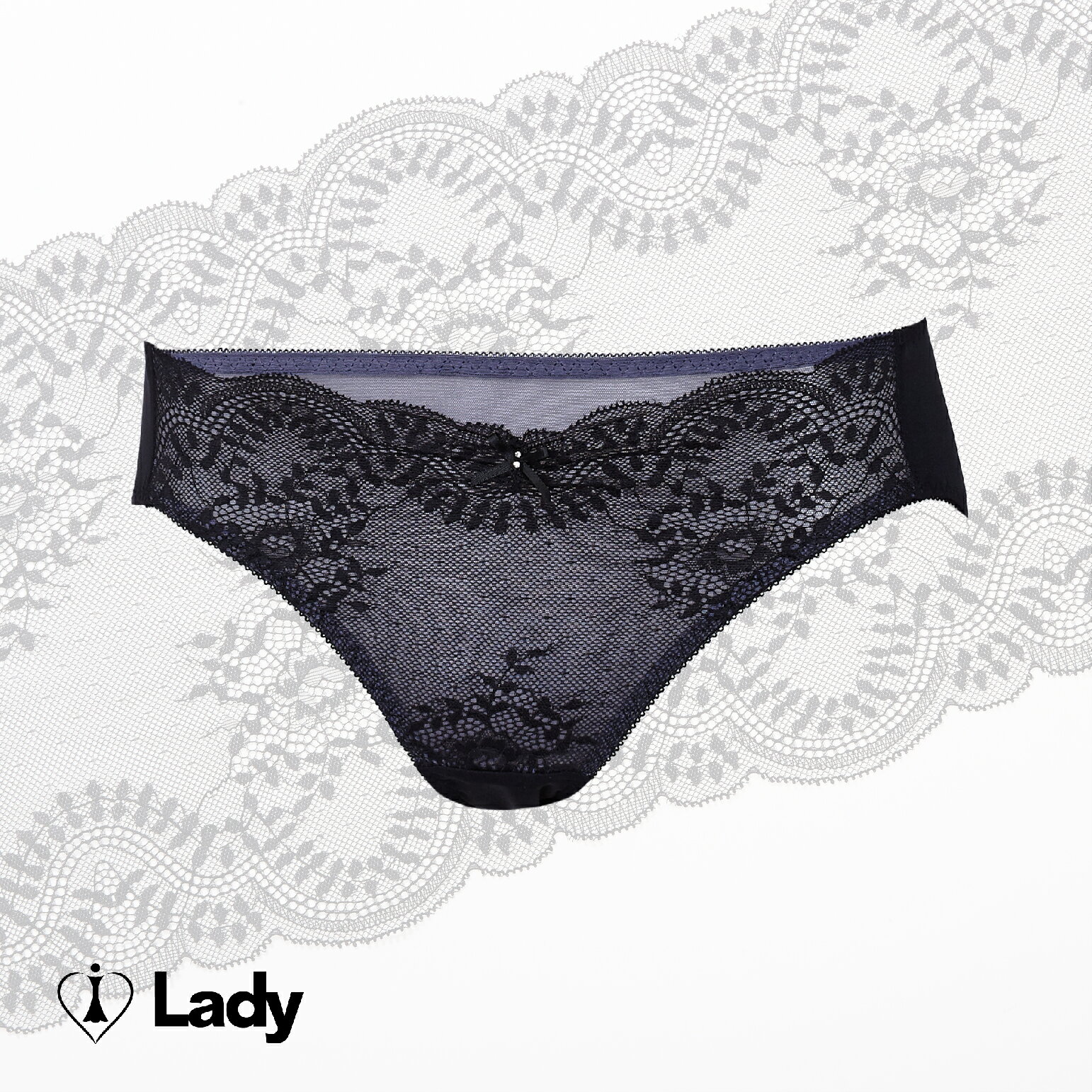 Lady夢幻天使系列 涼感 中腰三角褲(夢幻黑)