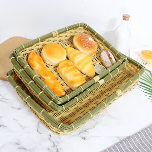 式仿竹編手工面包籃家用水果點心籃面包饅頭籃 廚房零食收納籃