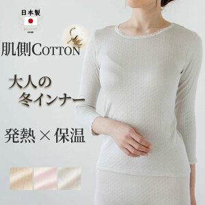 日本製 白鷺針織 冬季 吸濕防寒 保暖 親膚 綿100％ 女八分袖 發熱衣 (2色)