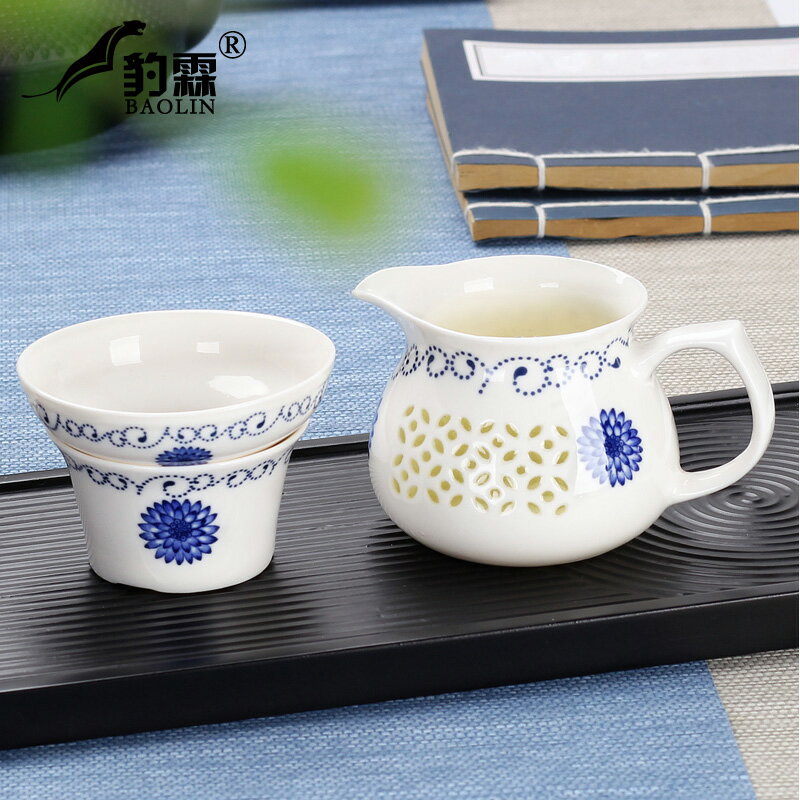 沖茶漏托茶濾茶葉過濾網泡茶器分離器茶隔陶瓷茶具茶杯公道杯一體