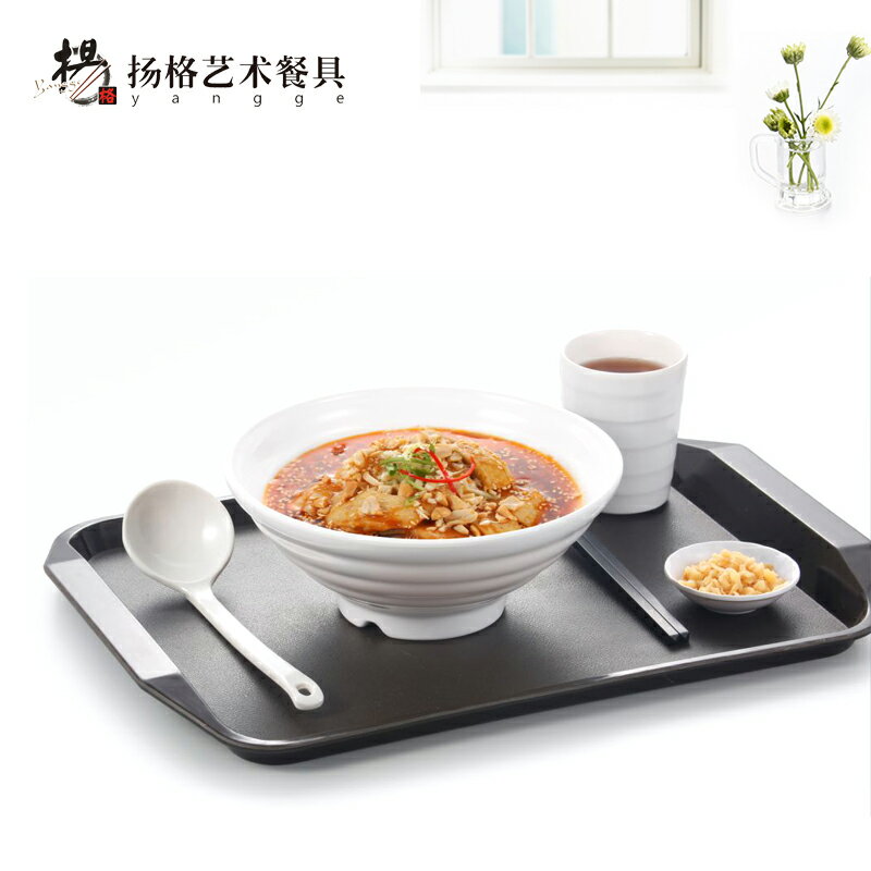 仿瓷密胺白色味千拉麵碗餐廳酒店真功夫套餐黑色碗碟勺杯套裝批發