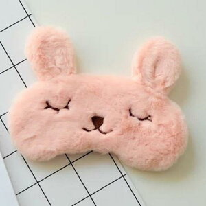 毛絨絨眼罩女韓版睡眠遮光可愛少女卡通小兔子睡覺袋毛茸茸粉色萌