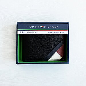 美國百分百【全新真品】Tommy Hilfig 皮夾 證件夾 TH 短夾 錢包 卡夾 票夾 黑色 CF85