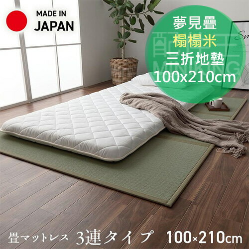 日本代購 空運 夢見疊 榻榻米 折疊 床墊 地墊 100x210cm 附防滑墊 藺草 涼蓆 草蓆 打地鋪 午睡墊 日本製