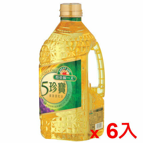 桂格得意的一天五珍寶健康調和油2L*6瓶(箱)【愛買】