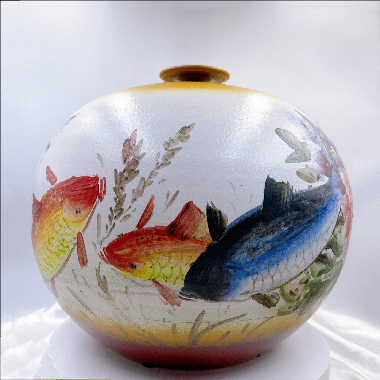 開運精選 💯鶯歌陶瓷 手工製作 有蓋特大圓甕  (富貴有餘) 手工彩繪聚寶甕 茶倉 系列 🇹🇼 台灣MIT現貨 2