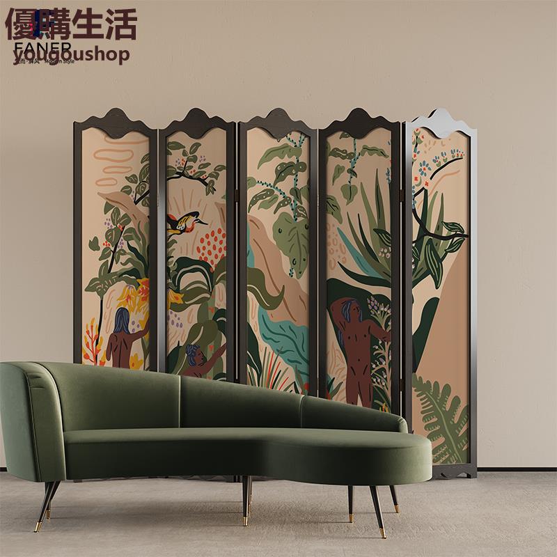 優購生活~定製梵而美式沙發屏風隔斷客廳臥室擋床玄關遮擋折疊移動實木定製折屏定製 屏風櫃 屏風 隔間 客廳 玄關櫃 隔板 屏風架訂製 可付費上門安裝