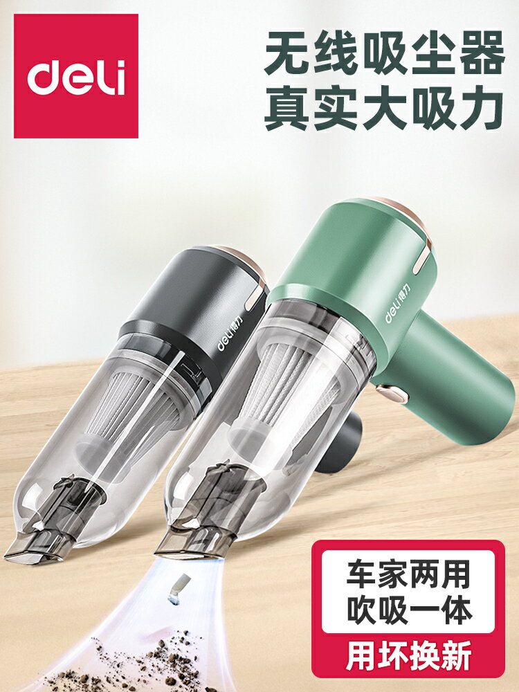 得力手持車載吸塵器大吸力汽車內專用家用小型迷你超強無線隨手吸