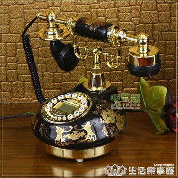 陶瓷復古電話機/仿古電話機/黑色經典固定電話座機 萬事屋 雙十一購物節