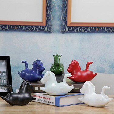 現代簡約家居創意客廳電視櫃陶瓷馬小擺件辦公室桌面裝飾品擺設品 雙十一購物節