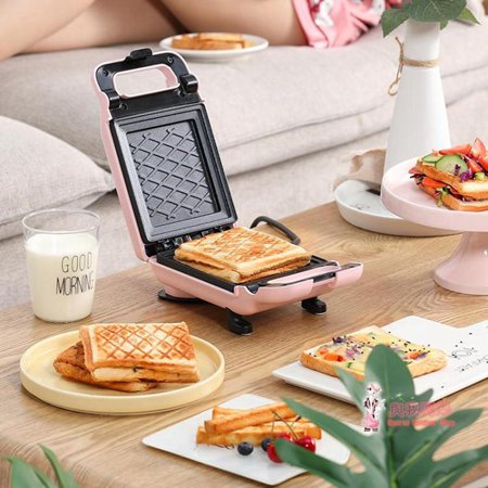 三明治機 家用網紅輕食早餐機三文治加熱壓烤吐司面包電餅鐺 2色 萬事屋 雙十一購物節