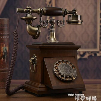 老式電話機老式民國實木旋轉盤電話機仿古復古撥號電話中式古董家LX 萬事屋 雙十一購物節