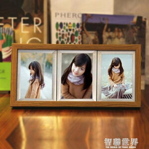 三連框5寸6寸7寸兒童連身相框木紋寶寶照片組合掛墻韓版擺臺創意 雙十一購物節