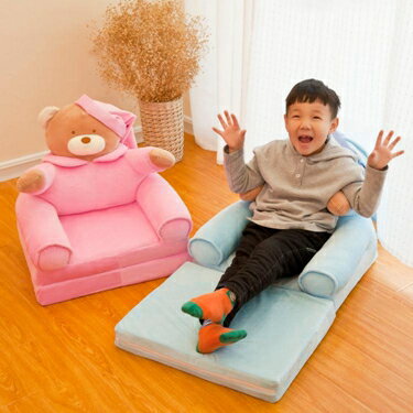兒童折疊小沙發卡通可愛男孩女孩懶人躺座椅寶寶凳子幼兒園可拆洗NMS 雙十一購物節