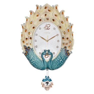 歐式掛鐘鐘錶創意時尚靜音錶藝術家用時鐘豪華掛錶孔雀鐘掛鐘 雙十一購物節