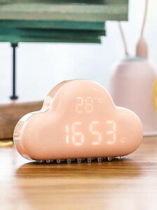 MUID云朵鬧鐘創意學生用簡約靜音床頭智能可愛兒童聲控ins電子鐘 雙十一購物節