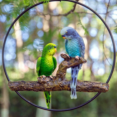 花園動物-仿真鸚鵡裝飾擺件假鳥 仿真鳥 裝飾小鳥動物戶外庭院花園裝飾掛件 雙十一購物節