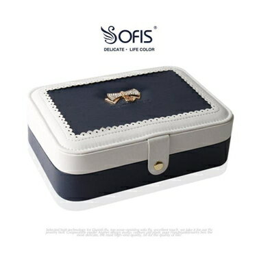 Sofis首飾盒首飾收納盒單層皮革手飾品盒手錶盒簡約原創禮品女孩 雙十一購物節