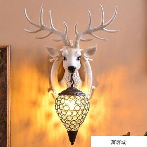 招財鹿角壁燈北歐式客廳電視背景牆床頭個性創意鹿頭牆壁燈裝飾品 雙十一購物節