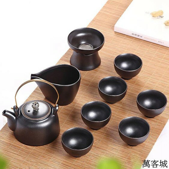 日式陶瓷茶杯整套家用粗陶提梁泡茶壺 雙十一購物節