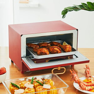 電烤箱 日本單層復古小烤箱家用小型烤箱K-TS2中國紅12L 雙十一購物節