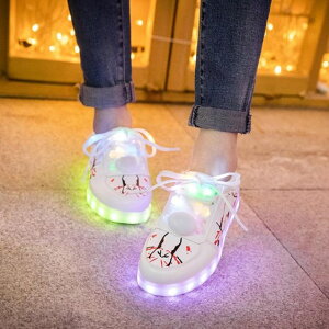 鬼步鞋女七彩發光鞋女韓版充電led燈鞋學生 雙十一購物節