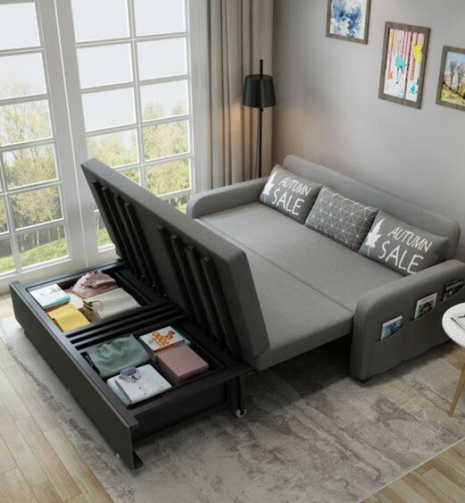 可折疊沙發床客廳雙人1.8米1.5米可儲物書房小戶型兩用 萬事屋 雙十一購物節