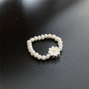 4.13小寶S925銀太陽花天然珍珠戒指女輕奢小眾設計高級冷淡風個性