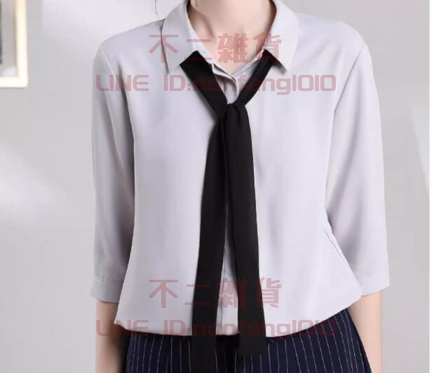 黑色絲巾領帶脖子絲巾女 頸飾搭配襯衫 小長條綁發帶飄帶【不二雜貨】