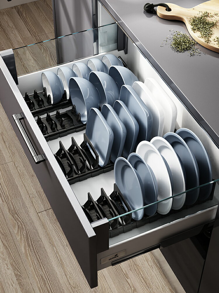 北歐廚房櫥柜內盤子收納架臺面碗碟鍋蓋分層架砧板瀝水架置物架