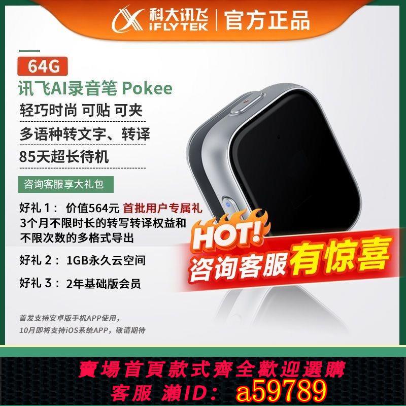 【台灣公司 可打統編】科大訊飛AI錄音筆Pokee SE錄音轉文字同聲轉譯會議紀要專業錄音