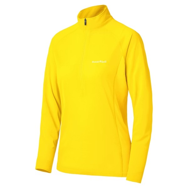 ├登山樂┤Mont-Bell Cool Ls Zip Shirt女款長袖半門襟 黃 # 1114632YL