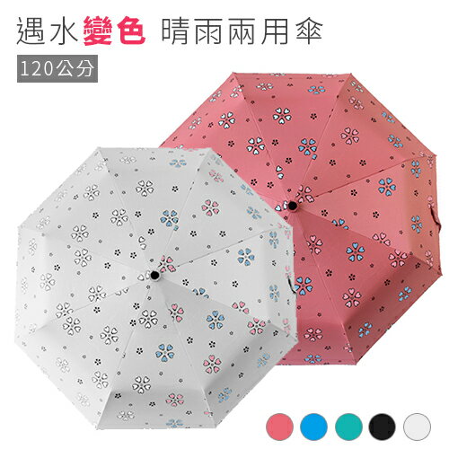 自動開合 超大變色晴雨傘-120公分 碳纖維 抗UV【SV7011】快樂生活網