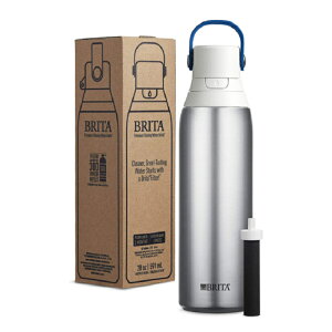 [8美國直購] Brita 不鏽鋼隨身壺 20 Ounce Premium Filtering Water Bottle with Filter BPA Free - Stainless Steel