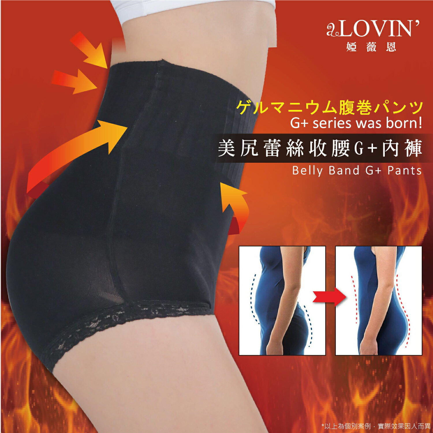 【婭薇恩】美尻蕾絲收腰G+內褲★時尚塑身aLOVIN(神秘黑_F)