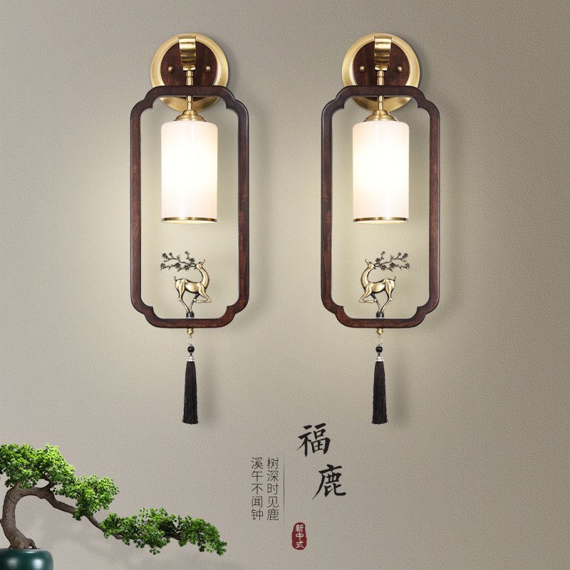 免運 公司貨 開立發票 壁燈 墻壁燈 床頭燈 鏡前燈 臥室燈 客廳燈新中式壁燈房間客廳背景墻禪意燈具中國風2024臥室床頭燈新款壁燈