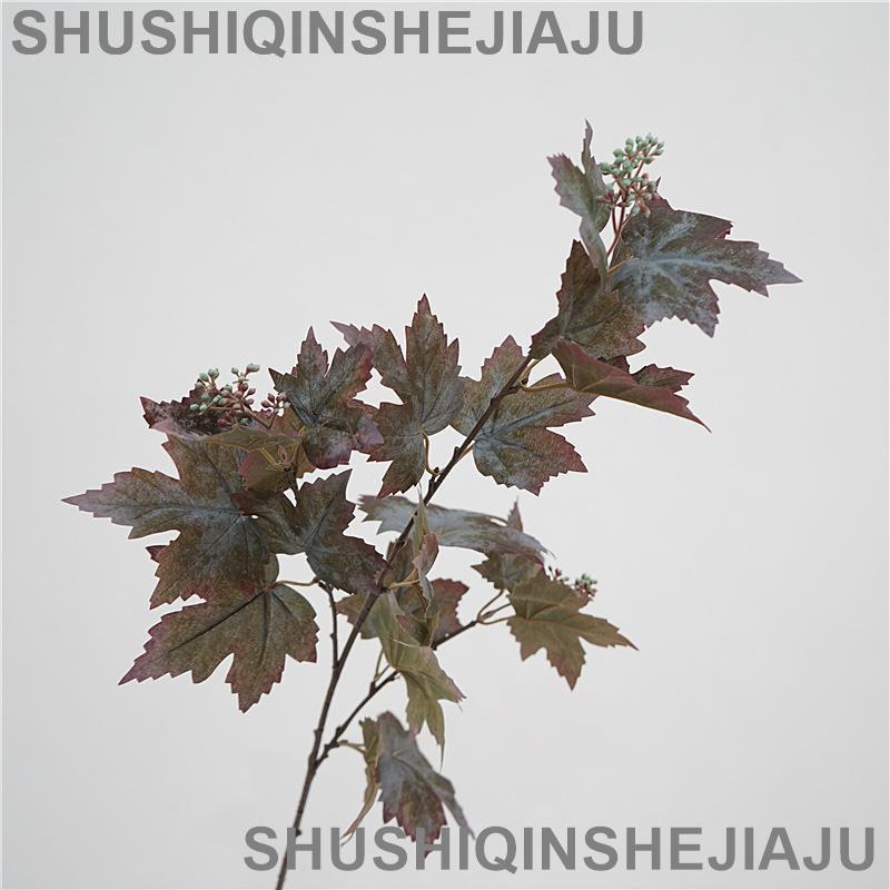 滿280元出貨 仿真花 假花 可開發票 楓葉樹枝創意裝飾花模擬綠植葉子家居客廳藝術插花咖啡廳餐廳造景