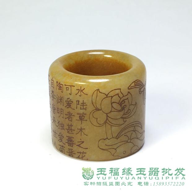明清和田玉詩文扳指手把件老玉和田玉扳指把玩件古玉詩文戒指保真| 協貿