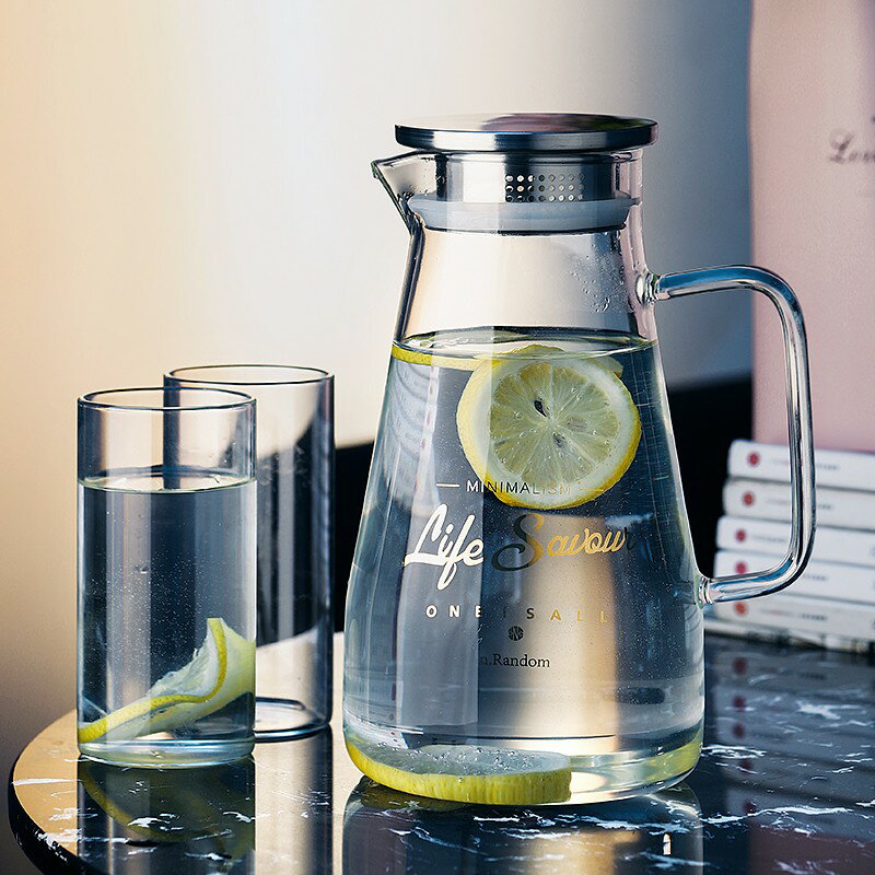 冷水壺玻璃涼水夏季耐高溫家用晾白開水杯套裝泡茶茶壺大容量水瓶
