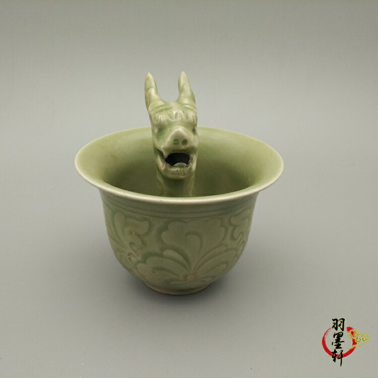 宋耀州窯青瓷刻花公道杯古玩古董陶瓷器手工仿古老貨收藏擺件| 協貿國際